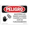 Signmission OSHA Danger, Keep Hands Clear While Belt Spanish, 10in X 7in Decal, OS-DS-D-710-LS-1393 OS-DS-D-710-LS-1393 - alternate 1